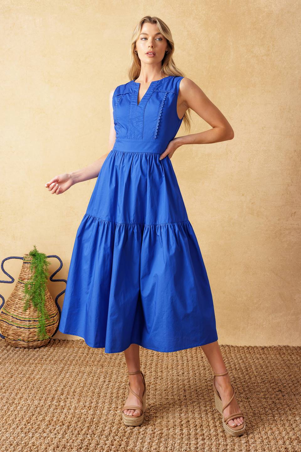 MYSTIC MIRAGE WOVEN MIDI DRESS Flying Tomato